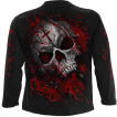 T-shirt homme manches longues à crane en sang avec croix gravée