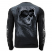 T-shirt homme manches longues à crane encapuchonné - aspect déchiré