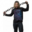 T-shirt homme manches longues à dragon violet et pourpre ailé sur fond runique