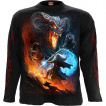 T-shirt homme manches longues à duel de Mage et Dragon infernal