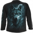 T-shirt homme manches longues  loups gardiens de la fort et lune