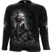 T-shirt homme manches longues à marcheur de la Mort, corbeau et crane