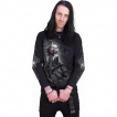 T-shirt homme manches longues à marcheur de la Mort, corbeau et crane