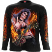 T-shirt homme manches longues  rockeuse style calavera avec guitare