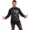T-shirt homme manches longues  squelette guitariste dans un cimetire