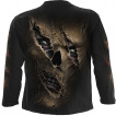 T-shirt homme manches longues à tête de mort style épouvantail