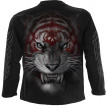 T-shirt homme manches longues à tigre taché de sang et éclair