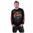 T-shirt homme manches longues  voiture infernale et crne ail 