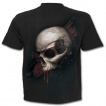 T-shirt homme noir à crane tribal ensanglanté