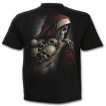 T-shirt homme noir  Faucheuse de Noel avec hotte emplie de cranes