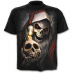 T-shirt homme noir  Faucheuse de Noel avec hotte emplie de cranes