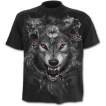 T-shirt homme noir  meute de loup et attrape rve