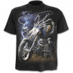T-shirt homme noir à moto dévoreuse d'âmes et biker