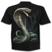 T-shirt homme  serpent cobra et desse du rock sur fond tribal