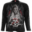 T-shirt manches longues homme à grande prêtresse de la mort avec crane et serpent