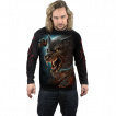 T-shirt manches longues homme  loup garou froce hurlant  la lune