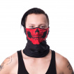 Snood (masque) noir gothique  machoire squelette rouge