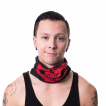 Snood (masque) noir gothique à machoire squelette rouge