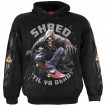 Sweat capuche homme avec La Mort sur skateboard