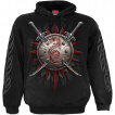 Sweat capuche homme à bouclier au dragon et sabres japonais