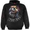 Sweat capuche homme  chien bulldog sur sa moto