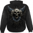 Sweat capuche homme  corbeau ailes dployes et cranes