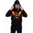 Sweat capuche homme crane  ailes de feu et rockeuse style calavera