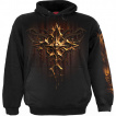 Sweat capuche homme à crane et croix d'or fondus