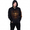 Sweat capuche homme à crane et croix d'or fondus