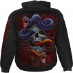 Sweat capuche homme cyber gothique à crane et serpents pythons