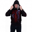 Sweat capuche homme cyber gothique à crane et serpents pythons