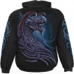 Sweat capuche homme  dragon violet et pourpre ail sur fond runique