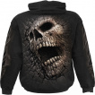 Sweat capuche homme effet craquelé à tête de mort et pentacle