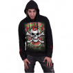 Sweat-capuche homme goth-rock  squelette tenant une bire