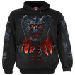 Sweat capuche homme gothique à démon de feu et d'os noirs