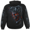 Sweat capuche homme gothique à démon de feu et d'os noirs