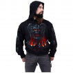 Sweat capuche homme gothique  dmon de feu et d'os noirs