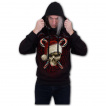 Sweat capuche homme gothique à Père anti noel avec sa hache en sang