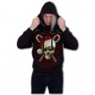 Sweat capuche homme gothique  Pre anti noel avec sa hache en sang