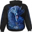 Sweat capuche homme à guerrière combattant un Dragon de Glace