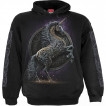 Sweat capuche homme à Licorne celtique noire et bouclier
