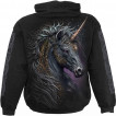 Sweat capuche homme à Licorne celtique noire et bouclier