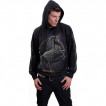 Sweat capuche homme à Licorne celtique noire et bouclier