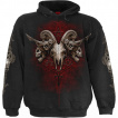 Sweat capuche homme à revenants style groupe gothique et cranes démoniaques