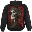 Sweat capuche homme squelette � couronne d'�pines et croix