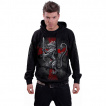 Sweat capuche homme squelette soldat en armure et blason Lion