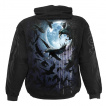 Sweat capuche homme à volée de corbeaux et pleine lune bleue
