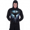 Sweat capuche homme à volée de corbeaux et pleine lune bleue