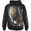 Sweat-shirt à capuche homme noir à zip avec Lion fier en armure