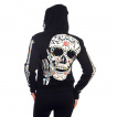 Sweat-shirt femme Banned noir à squelettes et crane de sucre